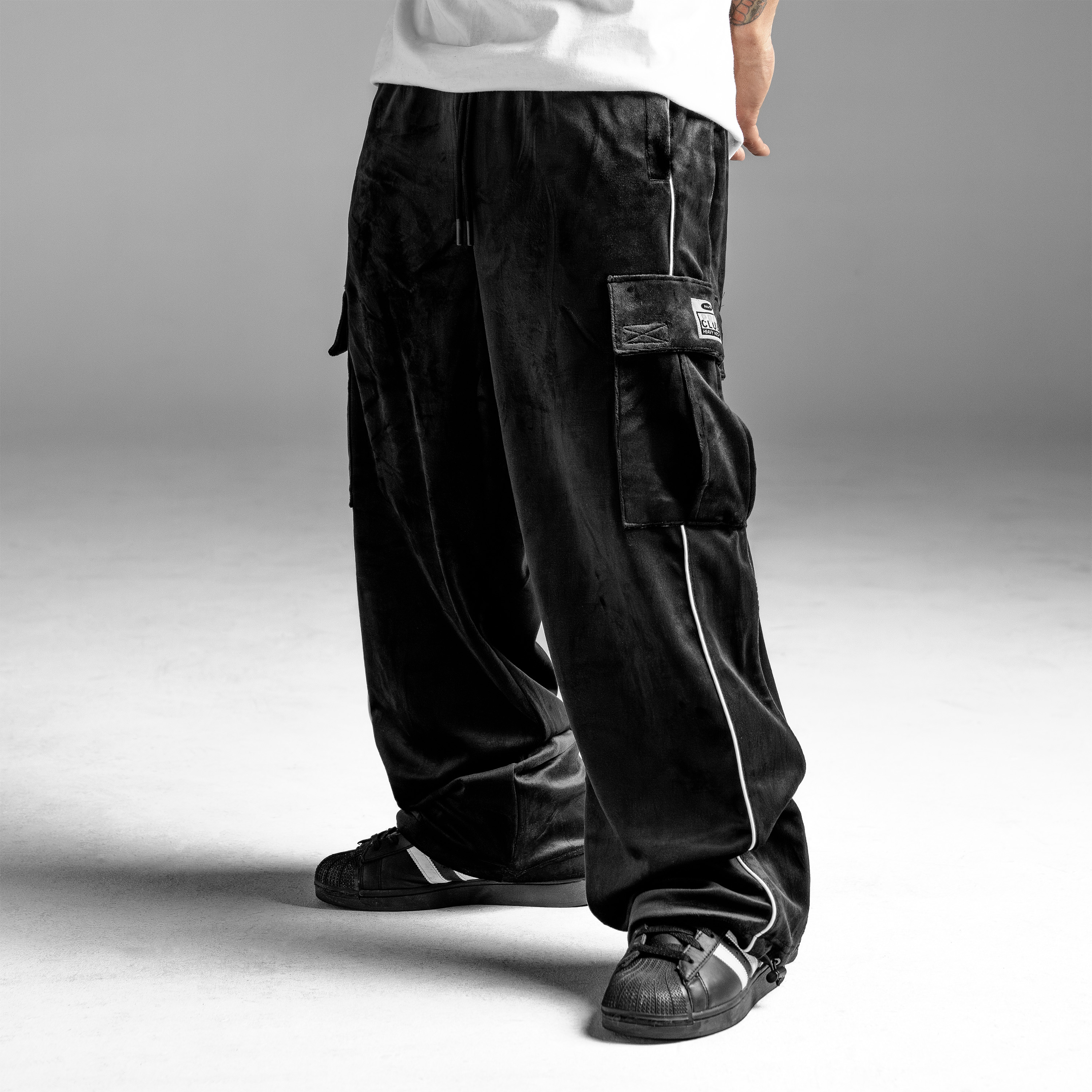 Huf Velour Open Leg Cargo Track Pant